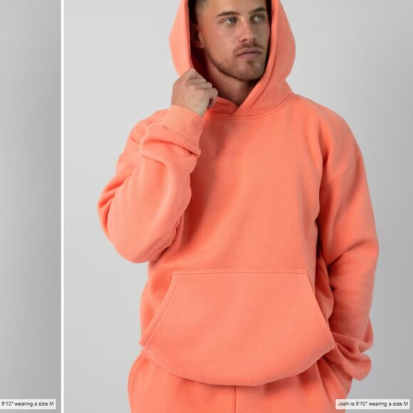 Comfrt Hoodie Adult Medium Coral Orange Signature Sweatshirt Pullover Fleece NEW - Picture 1 of 11